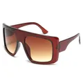 Fashionable children's oversized square sunglasses with burgundy red translucent frames - Tea Frame Gradient Tea
