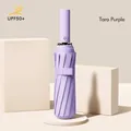 Automatic UV protection umbrella in Taro Purple, UPF50+ sunshade for rain or shine - 12-Rib Anti-Rebound Reinforced Version / 1 Piece / Taro Purple