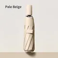Premium automatic folding sun and rain umbrella in elegant beige wutong rice color - 16-Rib Automatic / Sycamore Beige
