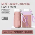 Pink ultra-mini 6-fold flat pocket sun umbrella with UPF2000+ protective coating - Strawberry (6-Fold)