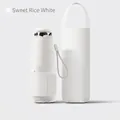 Compact UV-protection folding sun umbrella in Sweet White with matching storage case - Creamy Rice White