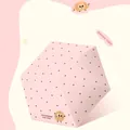Pink mini capsule umbrella featuring heart pattern print and cute cartoon character - Mai tian hut] pink] 50% off lightweight series-6 bones