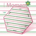Mini portable 5-fold sun and rain umbrella with cute pink and green striped pattern design - Moment Bow (Mixed Stripes)