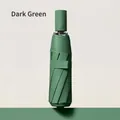 Premium automatic folding umbrella in dark green finish for sun and rain protection - 16-Bone Automatic / Dark Green