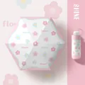 Mini 5-fold sunshade pocket umbrella with pink flower pattern and capsule case - Floral Trap / 6 Ribs / Pink