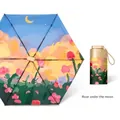Portable high-quality UV protection sun umbrella with Rose Under The Moon artistic print - Moonlight Rose