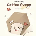 Mini portable UV protection folding umbrella with cute coffee puppy cartoon print - Coffee Puppy (Face-Covering)