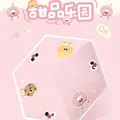 Compact pink 5-fold UV protection umbrella featuring cute cartoon dessert patterns for women - Dessert paradise】chocolate cookies】50% off lightweight series-6 bones