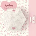 Ultra-light 5-fold sun and rain umbrella with pink rose floral pattern and heart motif - Pink Flower Bed - Full Print Floral (With Carry Bag) / 6 Ribs / Pink