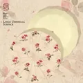 Vintage 16-rib sun and rain umbrella with elegant rose floral pattern print - 16 Ribs Manual Folding Style / Rose Frost Leaf - Jade Yellow