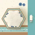 Portable folding sun umbrella featuring a sweet mille cake and blueberry design - Sweet Mille Cake-Blueberry (15cm Flat 6-Fold) / Thickened Black Glue / Off White