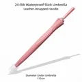 Elegant pink 24-rib long-handle umbrella with 115cm diameter and waterproof cup tip - 24 Ribs Extra Large 115CM (With Free Waterproof Sleeve) / Dusty Pink