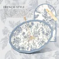 Elegant vintage French style 16-rib sun and rain umbrella with blue floral toile pattern - 16 Ribs Manual Folding Style / Fresh Fruit Garden - Jade Yellow