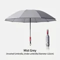Mist gray automatic reverse umbrella for sun and rain protection, 122cm diameter - Anti-rebound Mechanical Model / Extra Large (125cm) / Gray