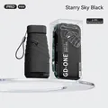 Ultra-lightweight UV protection travel umbrella in starry black with reinforced ribs - 6-Fold 6-Rib Style / Ultra Mini 15cm / Starry Black