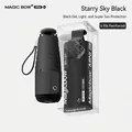 Starry black portable 5-fold mini pocket sun umbrella with 6-rib UV protection - 6 Ribs Reinforced / Starry Black (Capsule Style)