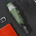 Compact automatic windproof umbrella in dark green with a sleek black ergonomic handle - Fully automatic-8 bones [forest green] / One-Click Retractable