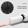 Rijstwitte automatische paraplu met 72 baleinen en winddicht versterkt handvat - 72-Baleinen Contrastkleurenserie (Groot) / Romig Rijstwit