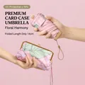 Premium compact pink floral mini parasol with matching storage pouch for UV protection - Pouch Bag Style (Pink Mist City) / 40% Off