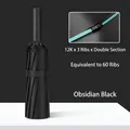 Sturdy fully automatic obsidian black umbrella featuring reinforced 60-rib structure - Fully Automatic Series / Large Size Black Coating Sun & Rain / 60 Ribs (Equivalent Support) / Obsidian Black