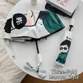 Parapluie manuel à trois plis avec motif de garçon de dessin animé tendance soleil - Style Manuel / Garçon en Manteau Militaire