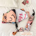 Parapluie manuel pliable à trois volets avec motif étudiant de dessin animé - Style Manuel / Trois Bons Étudiants
