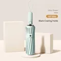 Premium mint green 48-rib automatic folding umbrella with windproof black glue coating - 48 Ribs / Mint Green