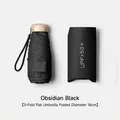 Compact obsidian black 5-fold umbrella with UPF 50+ sun protection - 18CM 5-Fold Flat Umbrella / Obsidian Black