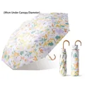 Compact foldable sun and rain umbrella with floral butterfly print, 99cm diameter. - UPF50+ (Diameter: 99cm) / Centennial Flowers