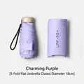 Portable compact five-fold UV protection sun and rain umbrella in lavender purple - 18CM 5-Fold Flat Umbrella / Charming Purple
