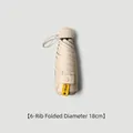 Compact beige mini capsule sun umbrella with UPF50+ UV protection and 6-rib design - 6-Rib Boxless Style / Sycamore Beige
