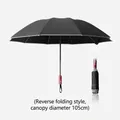 Automatic inverted windproof umbrella in elegant black with a 105cm large diameter - Anti-rebound Mechanical Model / Large (105cm) / Black