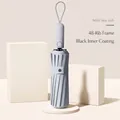 Compact automatic sun and rain umbrella in milk tea ash color with 48-rib frame - 48 Ribs / Milk Tea Grey