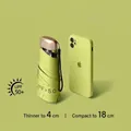 Portable lime green capsule sun umbrella with UV protection and ultra compact design - Flat 5-Fold 6-Ribs (Matcha Green) / UV Protection-Sun & Rain