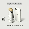Compact white capsule sun umbrella with UPF 50+ UV protection, portable size for travel - Flat 5-Fold 6-Ribs (Off-White) / UV Protection-Sun & Rain