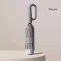 Modern automatic reverse folding umbrella featuring a ring handle in misty gray color - Ring Buckle Style / Large (105cm) / Mist Grey
