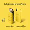 Ultra-compact yellow flat 6-fold capsule umbrella for sun and rain protection - Flat 5-Fold 6-Ribs (Lemon Yellow)