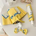 Yellow cartoon manual folding umbrella with puppy print and matching accessories - 3-Fold Manual (Puppy) / Yellow