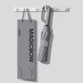Grauer Automatik-Faltschirm mit speziellem Karabinergriff und eleganter Geschenkbox - Ring-Schnalle 20 Rippen / Oversized / Nebelgrau