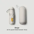 Off-white 8-rib capsule sun umbrella with a matching compact storage case for travel - 8-Rib 5-Fold / Glasses Case Style / Off White