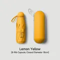 Lemon yellow compact 8-rib capsule sun umbrella with UV protection and 18cm case - 8-Rib 5-Fold Glasses Case Style / Macaron Series / Lemon Yellow