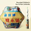 Parapluie pliant enfant dessin animé avec mécanisme anti-rebond et coins arrondis - Automatique Anti-Rebond Sécurité / Coins Arrondis + Bande Réfléchissante / Boutique d'Eau Sucrée