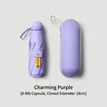 Compact purple 8-rib capsule sun umbrella with matching hard shell storage case - Capsule 5-Fold 8-Ribs (Light Purple)