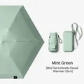 Mint green 6-fold capsule sun umbrella with matching storage case for sun protection - 6-Rib 6-Fold Card Bag Umbrella / Macaron Series / Mint Green