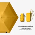 Mini 6-fold capsule sun umbrella in ripe apricot yellow with 15cm closed diameter - 6-Rib 6-Fold Card Bag Style / Macaron Series / Apricot Yellow
