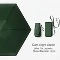 Compact dark green mini 5-fold sun umbrella with matching storage case for women - Six-fold Card Case Umbrella / 6 Ribs / Night Green