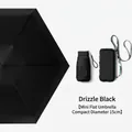 Compact black 5-fold mini flat umbrella with UV protection and portable carrying case - Six-fold Card Case Umbrella / 6 Ribs / Rain Black