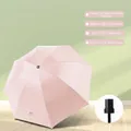 Ombrello parasole rosa portatile con protezione UV e manico nero manuale - Stile Standard Manuale 8 Bacchette / Diametro 96CM / Rosa chiaro