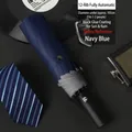 12-rib navy blue automatic folding umbrella with safety reflective edge and 105cm canopy - 12-Rib Fully Automatic / Navy Blue