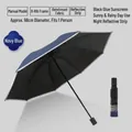 Manual folding umbrella in navy blue with 8-rib reinforced frame and reflective edge - 8-Rib Manual / Navy Blue